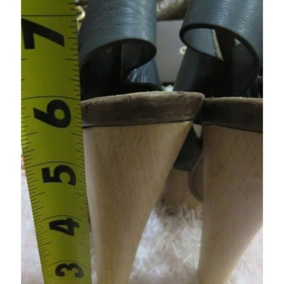 Marni Italian Leather Color Block Wooden Heeled Platform Slingback Studded Heels - Picture 5 of 14